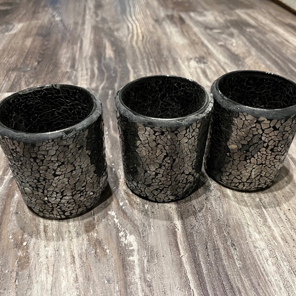 Set of 3 Black candle holder - Picture 1 of 1